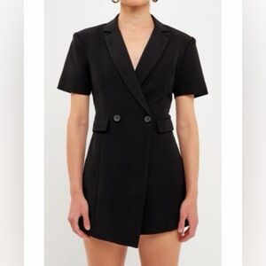 Endless Rose Short Sleeve Suit Blazer Romper Size Medium